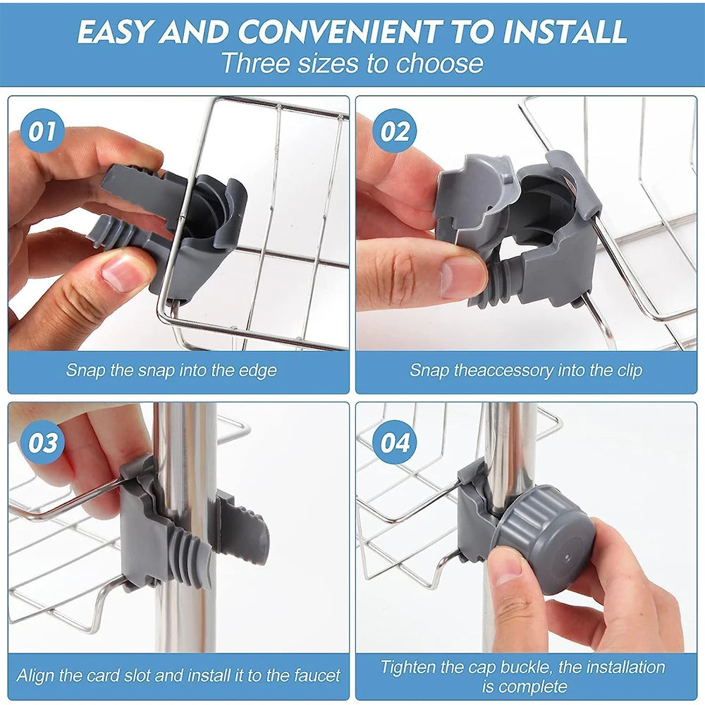Escurridor de fregadero de cocina, almacenamiento de esponja, soporte Flexible para grifo, escurridor de jabón, toallero, estante organizador, accesorios de cocina