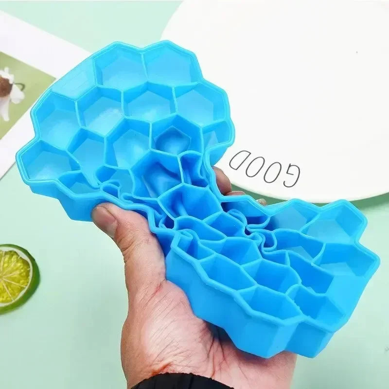 Molde para cubitos de hielo de 37 cavidades, molde para cubitos de hielo de silicona reutilizable, máquina para hacer helados sin BPA con tapas, molde para paletas DIY, bandejas para cubitos de hielo