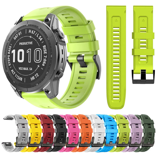 Correa deportiva de silicona QuickFit de 26 y 22mm para Garmin Fenix 7 7X PRO 6 6X GPS 5 5X Plus 3 HR Epix Pro instinto 2X