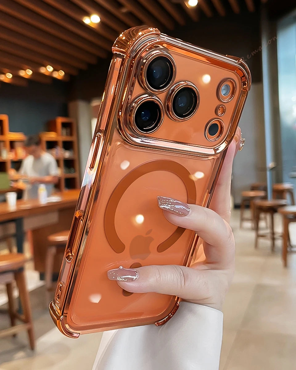 Funda de teléfono magnética clásica para iPhone 17 Air 15 14 13 12 16 Pro Max 14 15 Plus Magsafe funda protectora suave de silicona a prueba de golpes