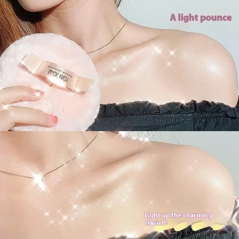 Resaltar bola estilo de moda viento Puff ajuste polvo bola clavícula brillo cara cuerpo todo en cosméticos portátiles