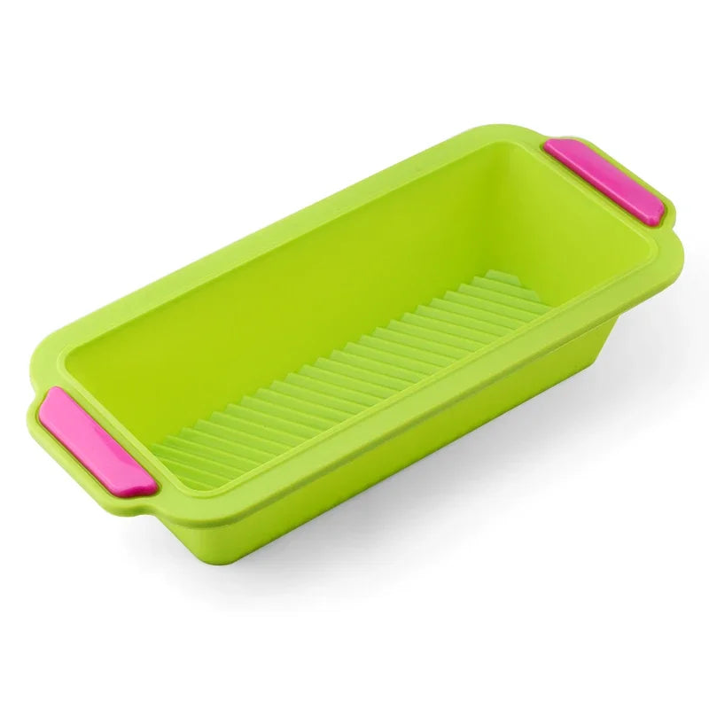 Bandeja rectangular de silicona para hornear, herramientas antiadherentes para molde, pan, tostada, tarta, larga, cuadrada