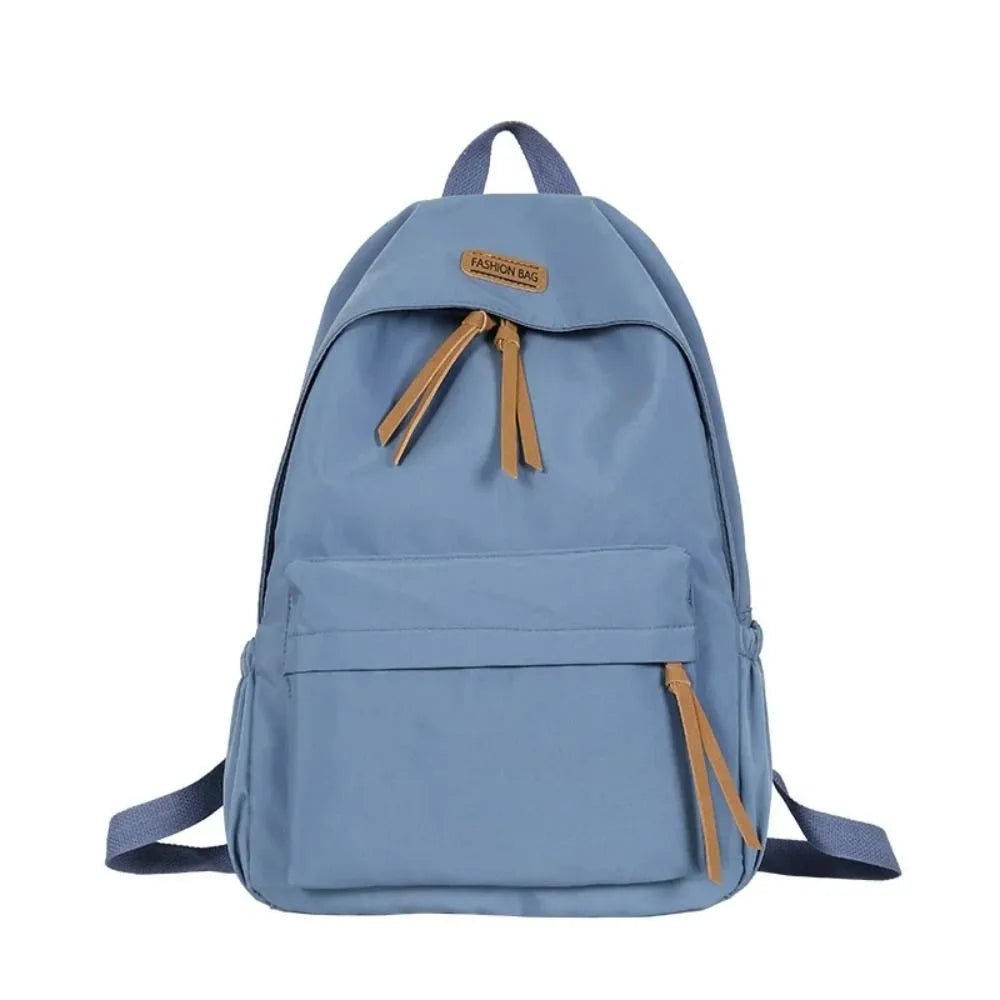 Mochila escolar de gran capacidad, mochila escolar con cremallera de color sólido para estudiantes universitarios, mochilas de compras de estilo sencillo, versión coreana