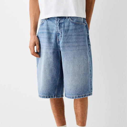 Pantalones cortos vaqueros holgados de pierna ancha Y2K — Hip Hop y Skateboard para hombre