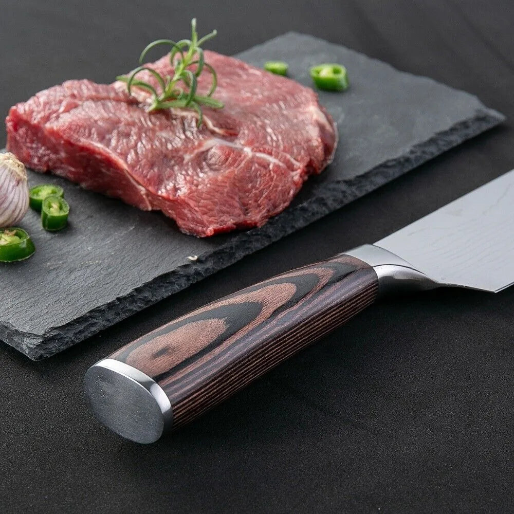 Cuchillo Kiritsuke japonés profesional de 8 pulgadas, cuchillo de Chef de cocina alemán de acero inoxidable con alto contenido de carbono, Ultra afilado, carne, pescado, Sushi