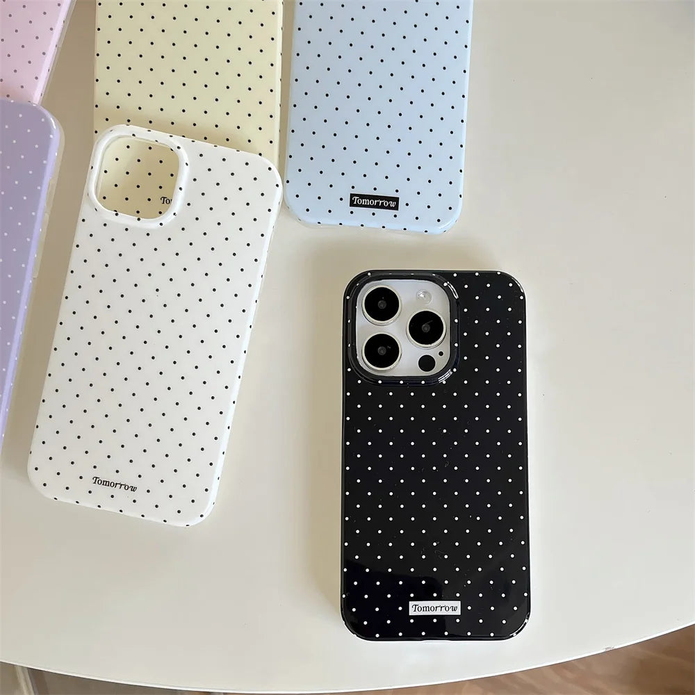 Funda de teléfono móvil pequeña y fresca de lunares INS para iPhone 17 16 15 14 13 12 Pro Max 11 funda ultrafina a prueba de golpes para iPhone Air