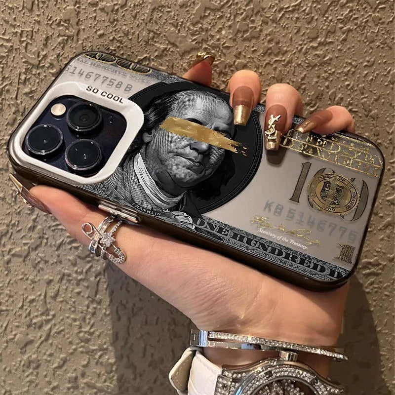 Funda de teléfono de PC con diseño Popular de dólar para iPhone 15 16 14 Plus 16E 13 12 Pro Max, cubierta dura mate a prueba de golpes para teléfono USD