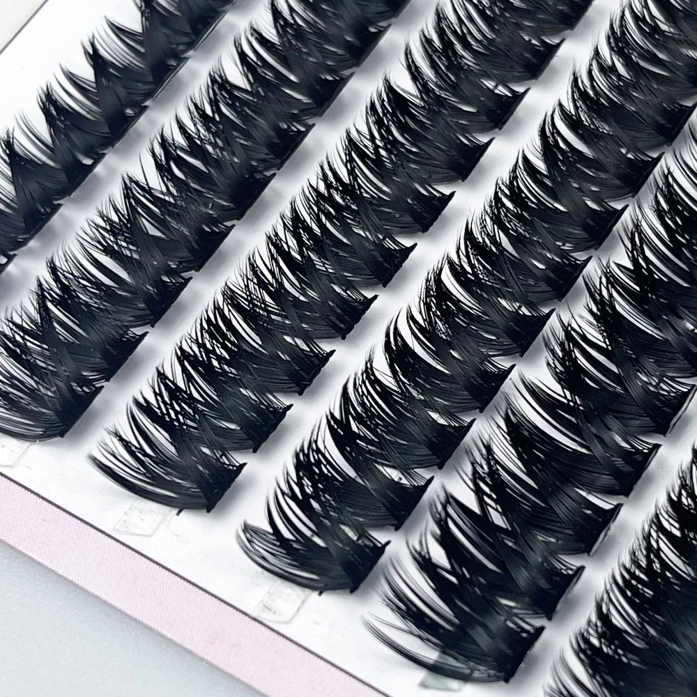 Paquete de 160 grupos de pestañas de visón C/D Curl pestañas individuales naturales rusas 8-16mm DIY extensiones de grupo de pestañas herramientas de maquillaje