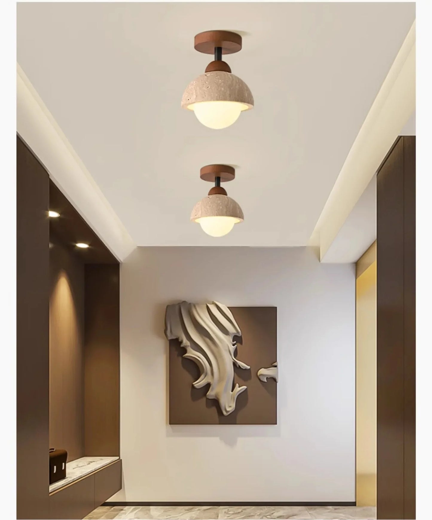 Lámpara de techo LED de piedra travertino, accesorio de iluminación para pasillo, sala de estar, comedor, decoración de dormitorio, lámpara de techo