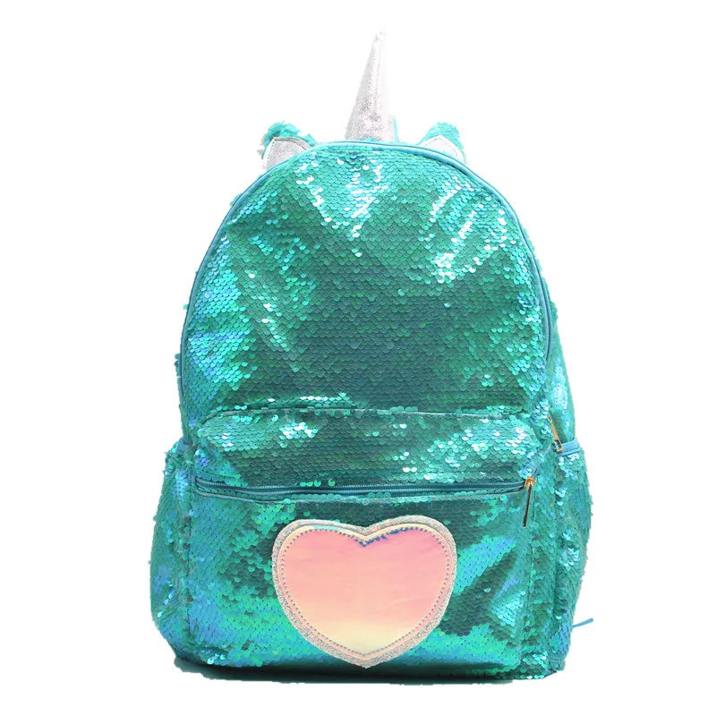 Mochila de lentejuelas de gran capacidad de unicornio para niños, Mochila de dibujos animados para estudiantes, Mochila informal con lentejuelas, mochilas para volver a la escuela