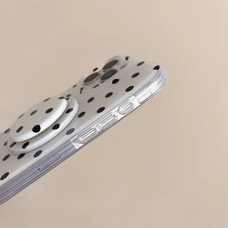 Funda de teléfono magnética Simple de lunares para iPhone 16 Pro 15 14 Pro Max 15 funda Promax con soporte Magsafe fundas bonitas a prueba de golpes