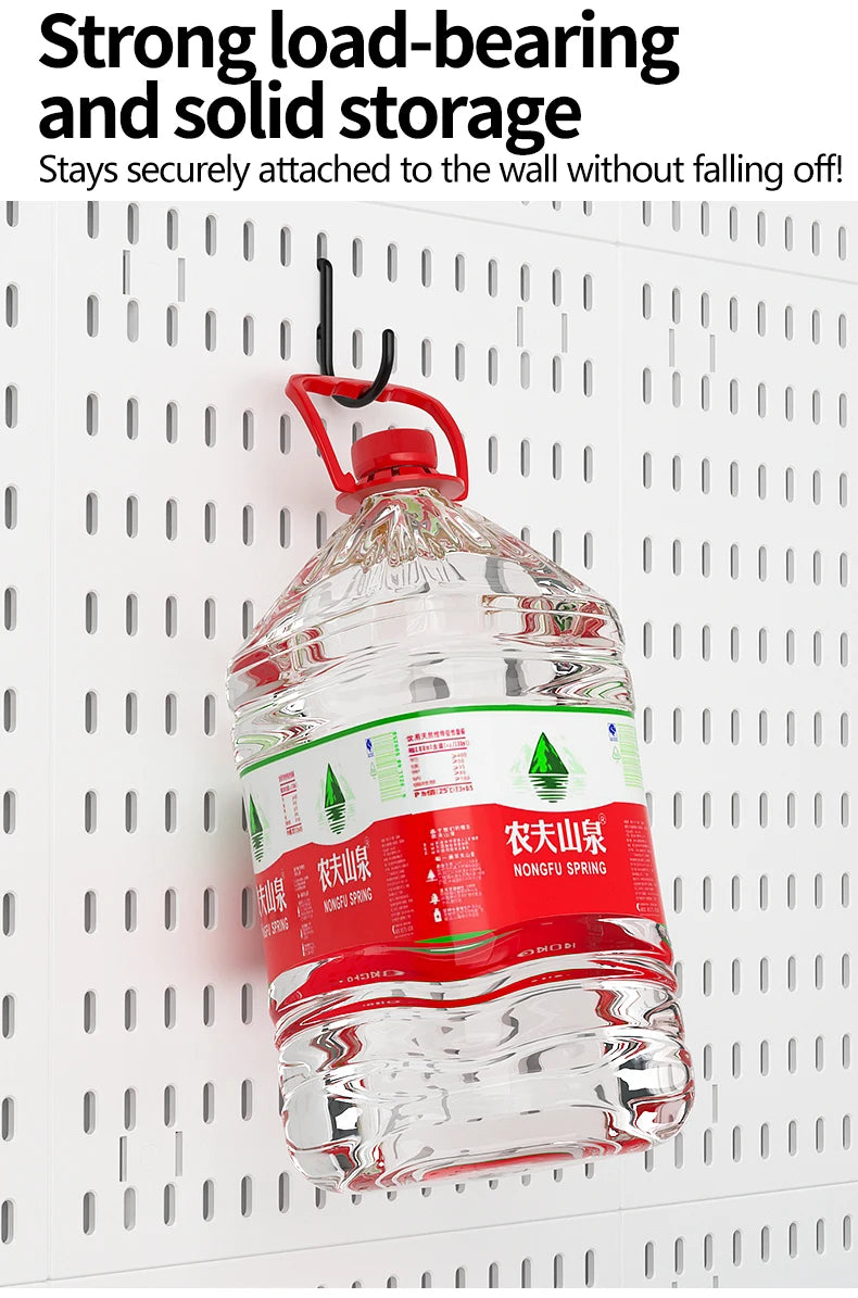 Kit organizador de pared combinado con tablero perforado DIY: paneles colgantes modulares, instalación sin perforaciones, ideal para exhibición de pared de habitaciones artesanales