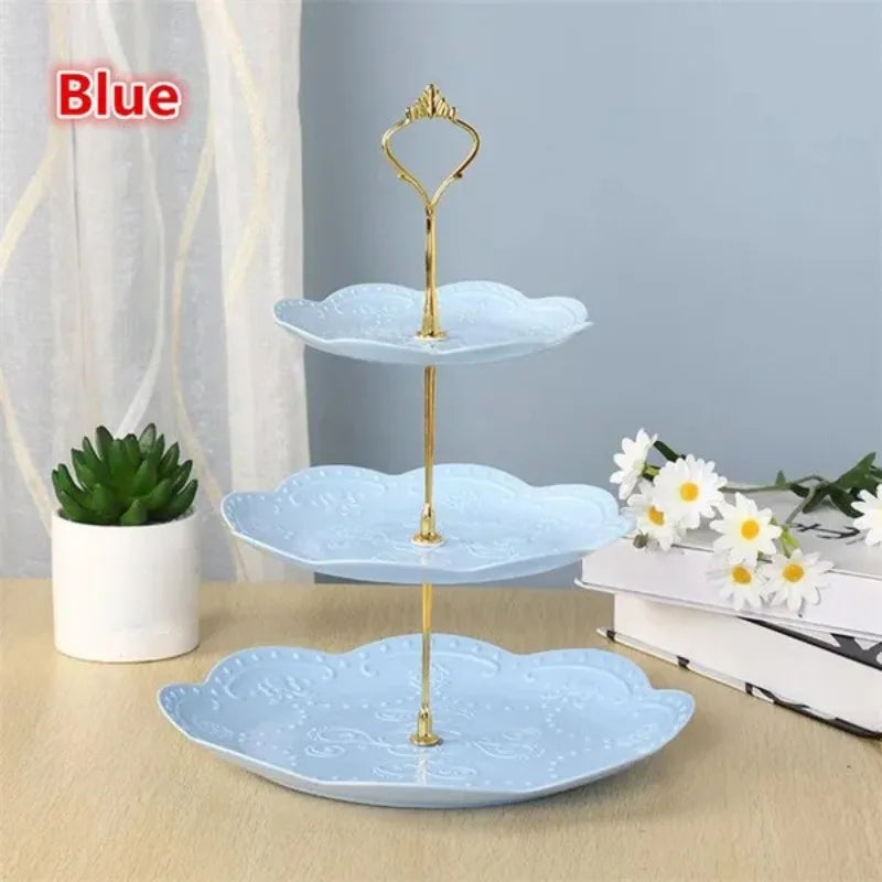 Soporte desmontable para Tartas de estilo europeo, plato de fruta de 3 capas para postres, magdalenas y pastelería