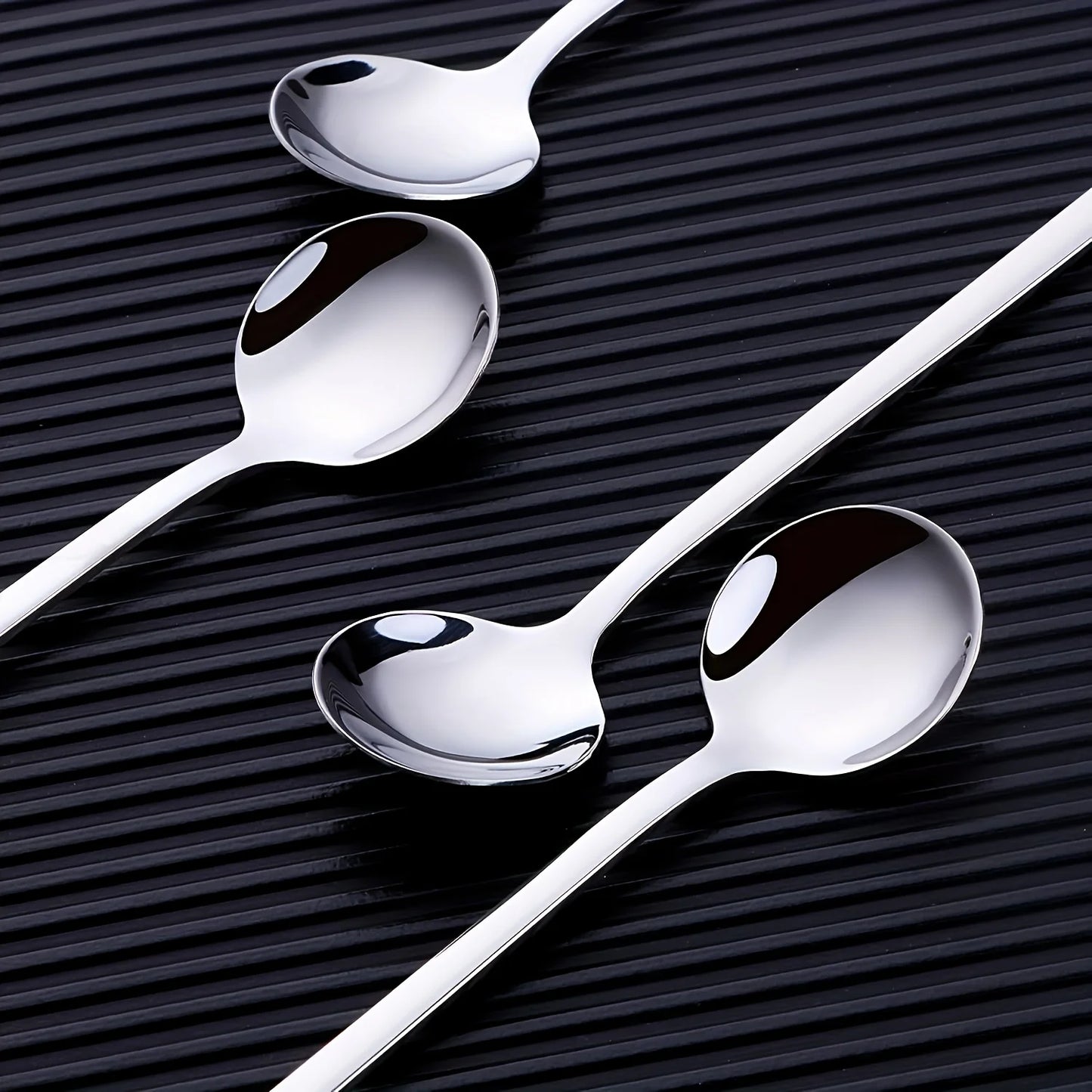 10 Uds. Cucharas de café de acero inoxidable, cucharas de postre, cucharaditas, cucharas de condimentos, adecuadas para el hogar, cafetería, fiesta, suministros de cocina
