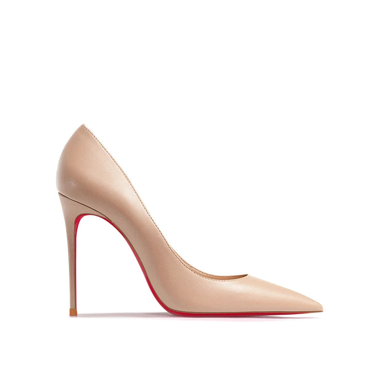 Nuevos Zapatos de Tacón Alto Puntiagudos de Boca Poco Profunda con Tacones Finos, Zapatos Individuales Blancos Mate de Moda para el Trabajo, Suela Blanda, Talla Única