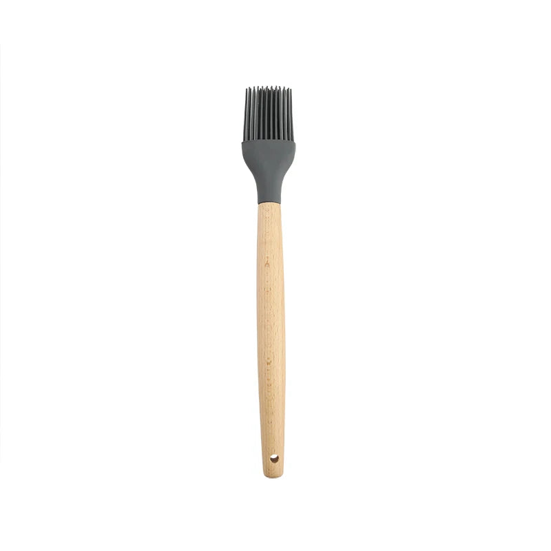 Juego de utensilios de cocina de silicona resistentes a altas temperaturas, pala con mango de madera, cuchara con fugas, herramienta, utensilio de cocina, accesorios para hornear