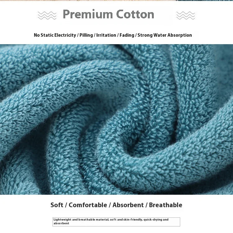 Toalla facial totalmente de algodón Clase A, Jacquard absorbente grueso, poliéster, algodón, agradable para la piel, Toalla de baño de algodón puro, toalla para adultos