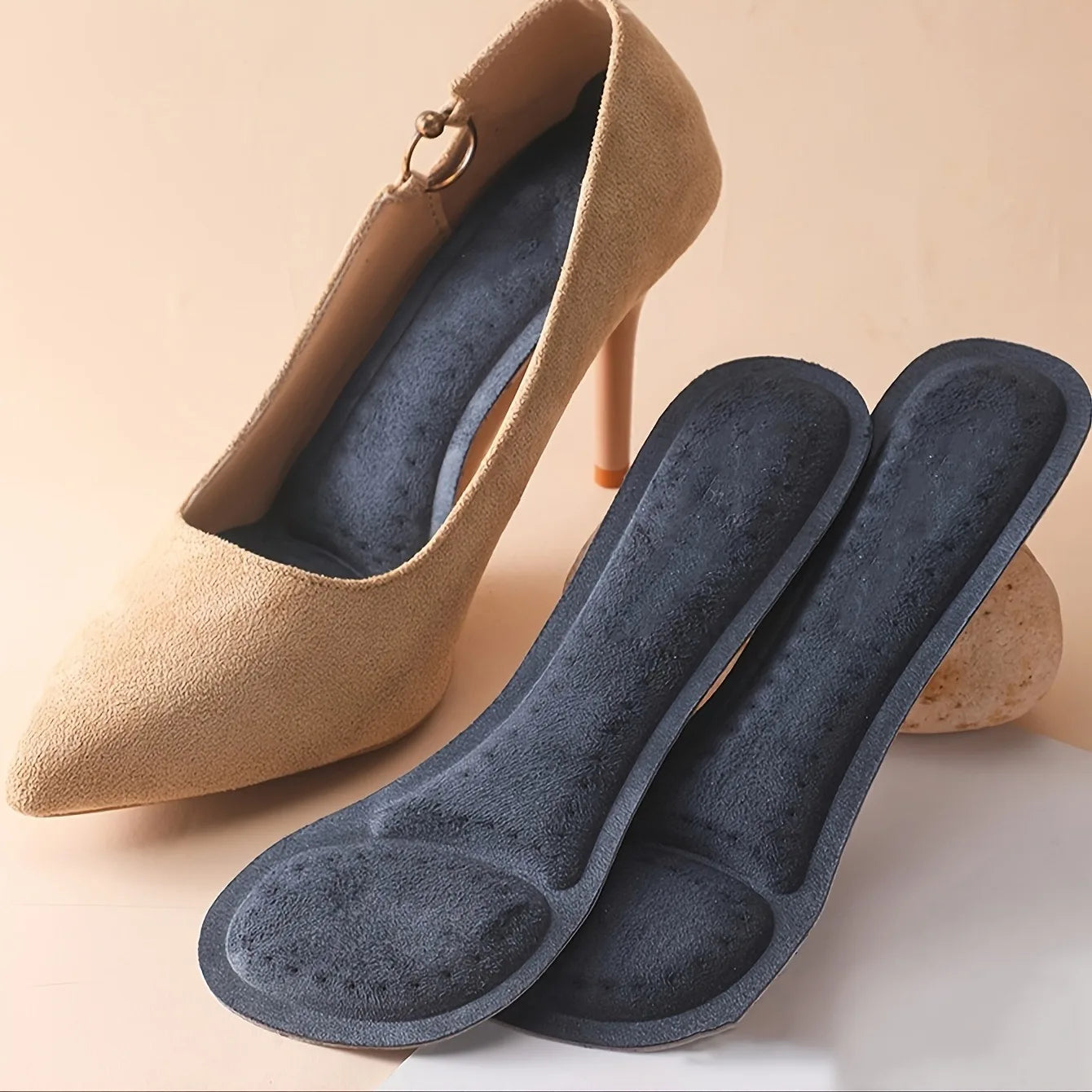 1 par de plantillas antideslizantes que absorben los golpes para mujer |   Cojines de zapatos autoadhesivos suaves con control de olores para tacones altos y bombas