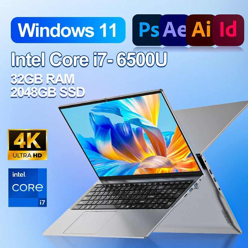 2026 Intel Core i7-6500U 14,1 "portátil 32GB RAM 2048GB SSD ROM 5000mAh Windows 11 Pro 3 años de garantía portátil