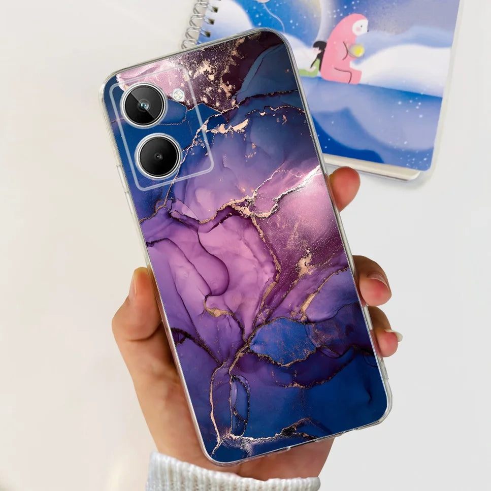 Para Realme 10 4G RMX3630 funda de teléfono suave de silicona TPU a prueba de golpes para Realme 10 funda protectora trasera con diseño de dibujos animados bonitos