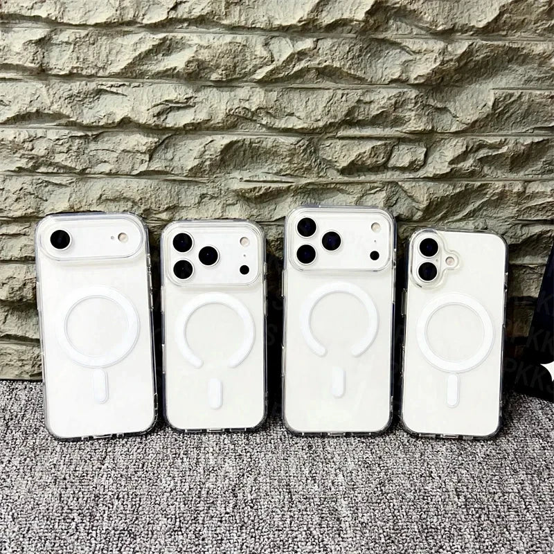 Funda de teléfono magnética de TPU suave para iPhone 17 Pro 13 11 16 Pro Max 15 14 12 Air 17Promax 17pro Funda transparente a prueba de golpes