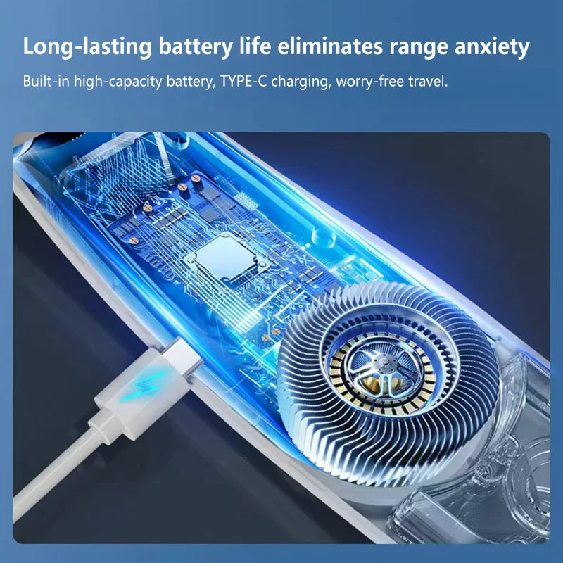 Ventilador de Cuello Portátil con Rociador de Agua, Mini Ventilador USB Recargable, 3 Velocidades, Silencioso, Sin Aspas, para Viajes y Actividades al Aire Libre