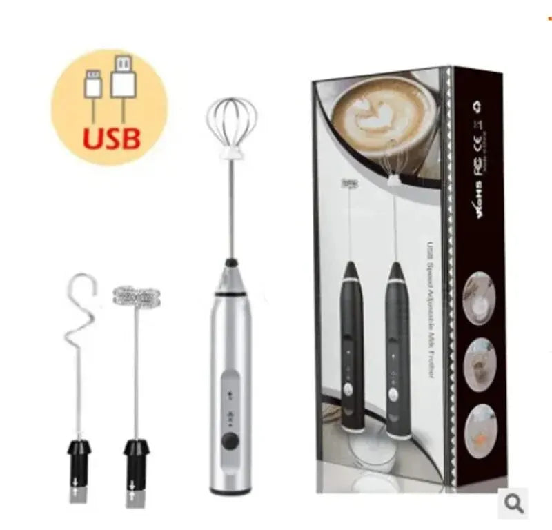 Espumador de leche eléctrico portátil, licuadora de mano, Mini cafetera USB, batidora, crema de capuchino, batidor de huevos, licuadora de alimentos