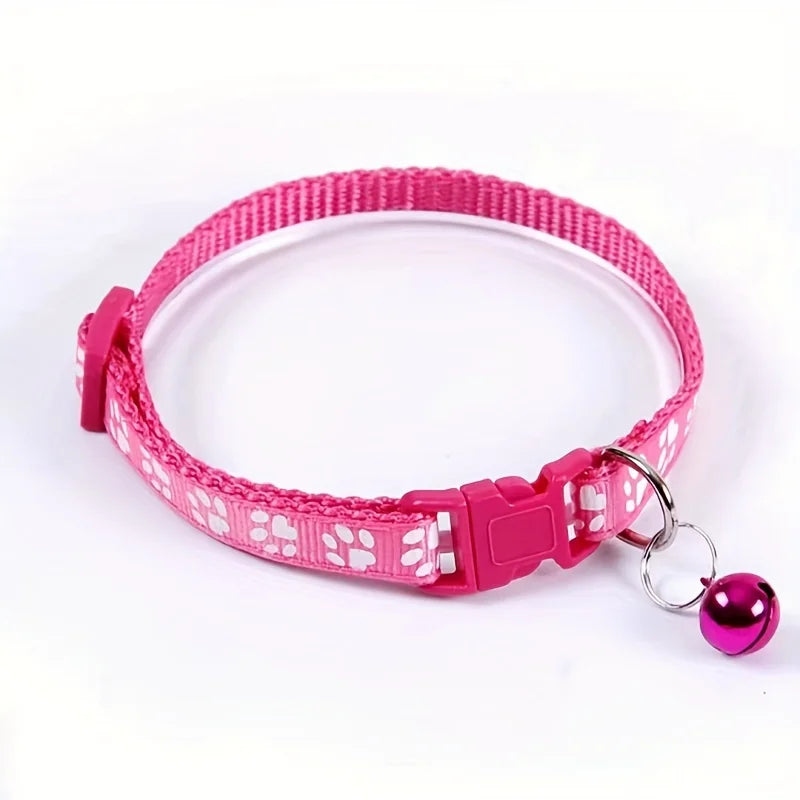 Collar de Moda para Gatos, con Patrón Colorido y Campana, Ajustable, para Gatos y Gatitos, Collar con Anillo DIY, Accesorios para Mascotas