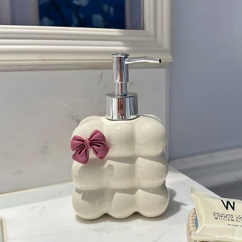 Suministros de baño, botella de emulsión de cerámica, botella de prensa de Gel de ducha para baño, dispensador de jabón creativo, decoración de baño moderna