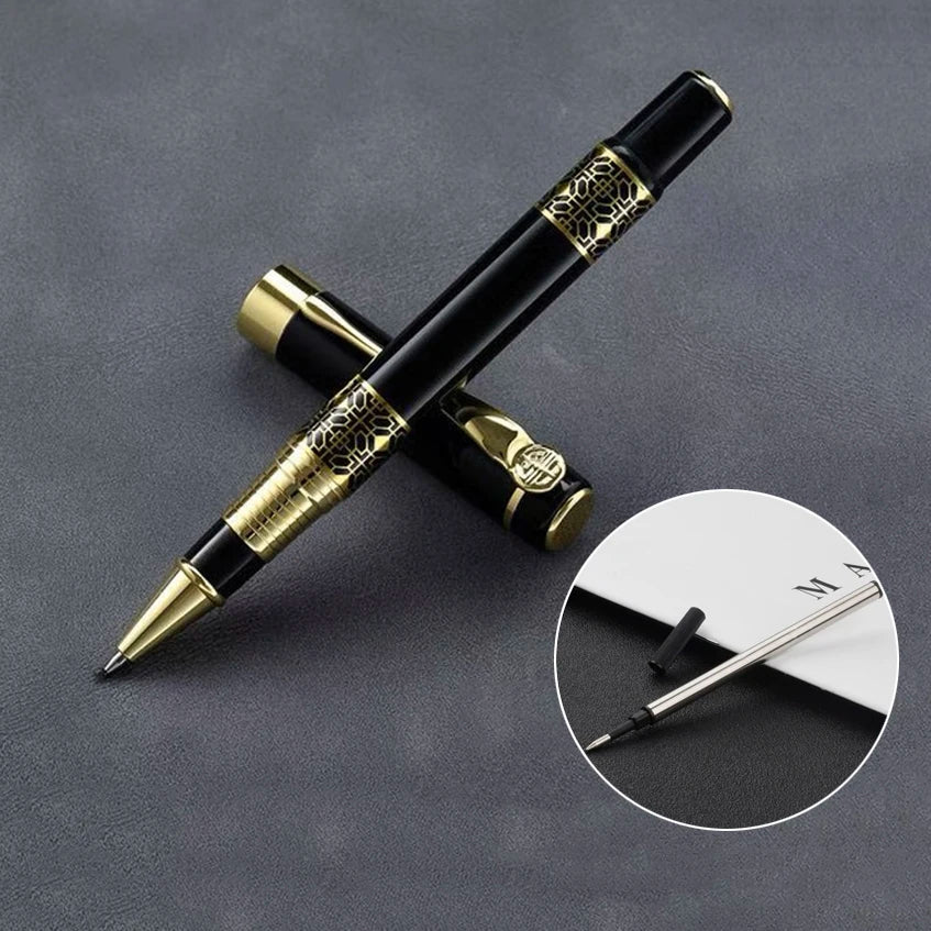 Pluma estilográfica de grano de madera de Metal, suministros escolares, bolígrafos para estudiantes, suministros de papelería, pluma estilográfica de alta calidad