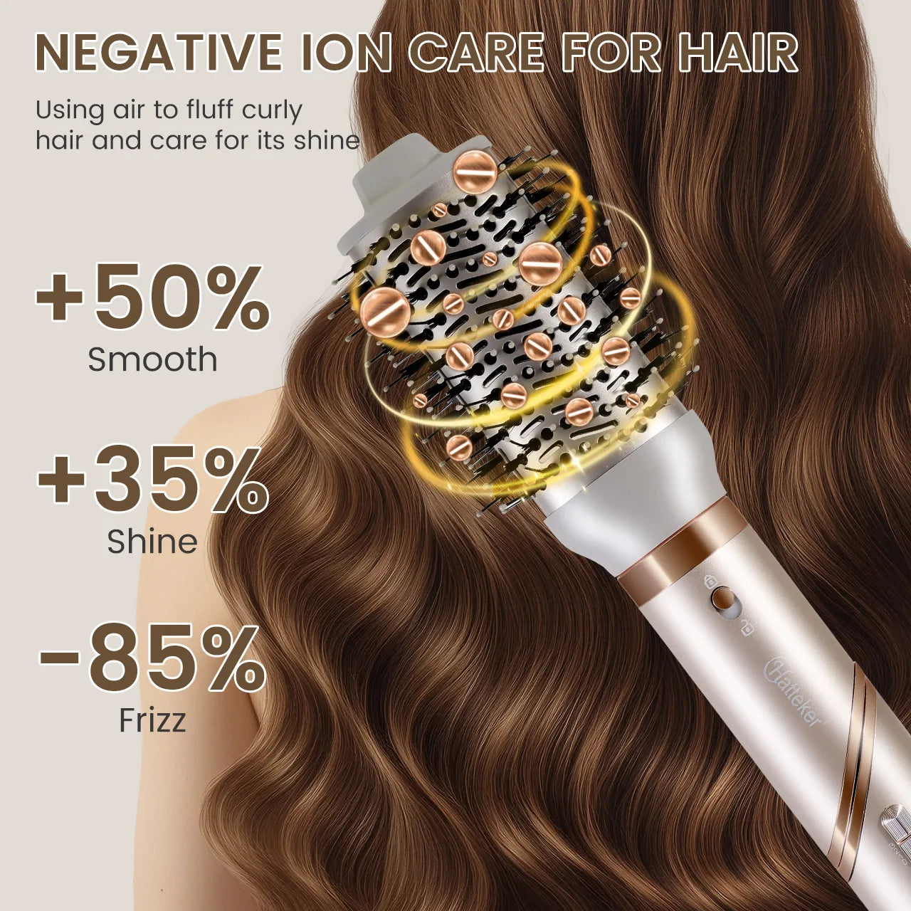 Secador de pelo plegable Hatteker para mujer, cepillo de aire caliente multifunción, estilizador de pelo liso y rizado, secador de viaje ligero