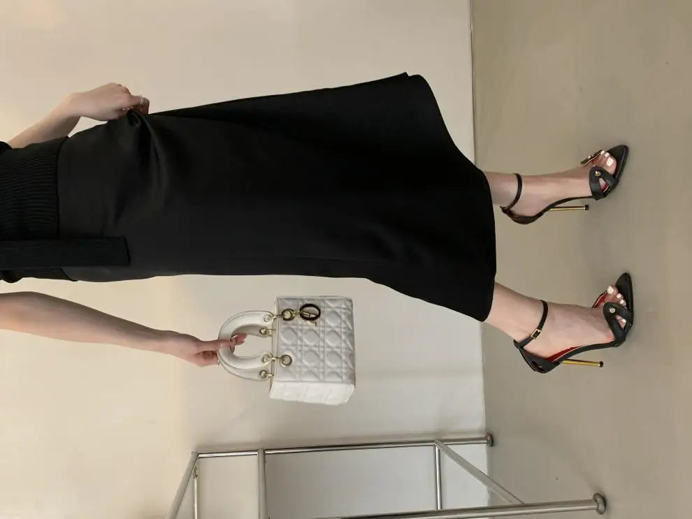 Sandalias de tacón alto para mujer, con estampado de leopardo, talla grande, con remaches metálicos huecos y puntiagudos, electrochapadas, para fiesta y discoteca, 2026