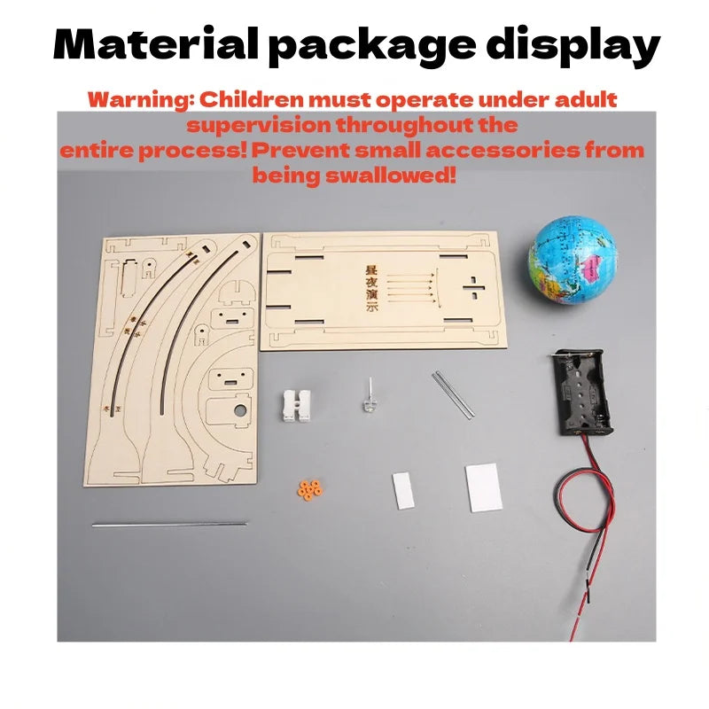 DIY STEM Earth modelo día noche ciclo globo educativo juguete de madera hecho a mano juguete ciencia Kit para niños aula aprendizaje de física