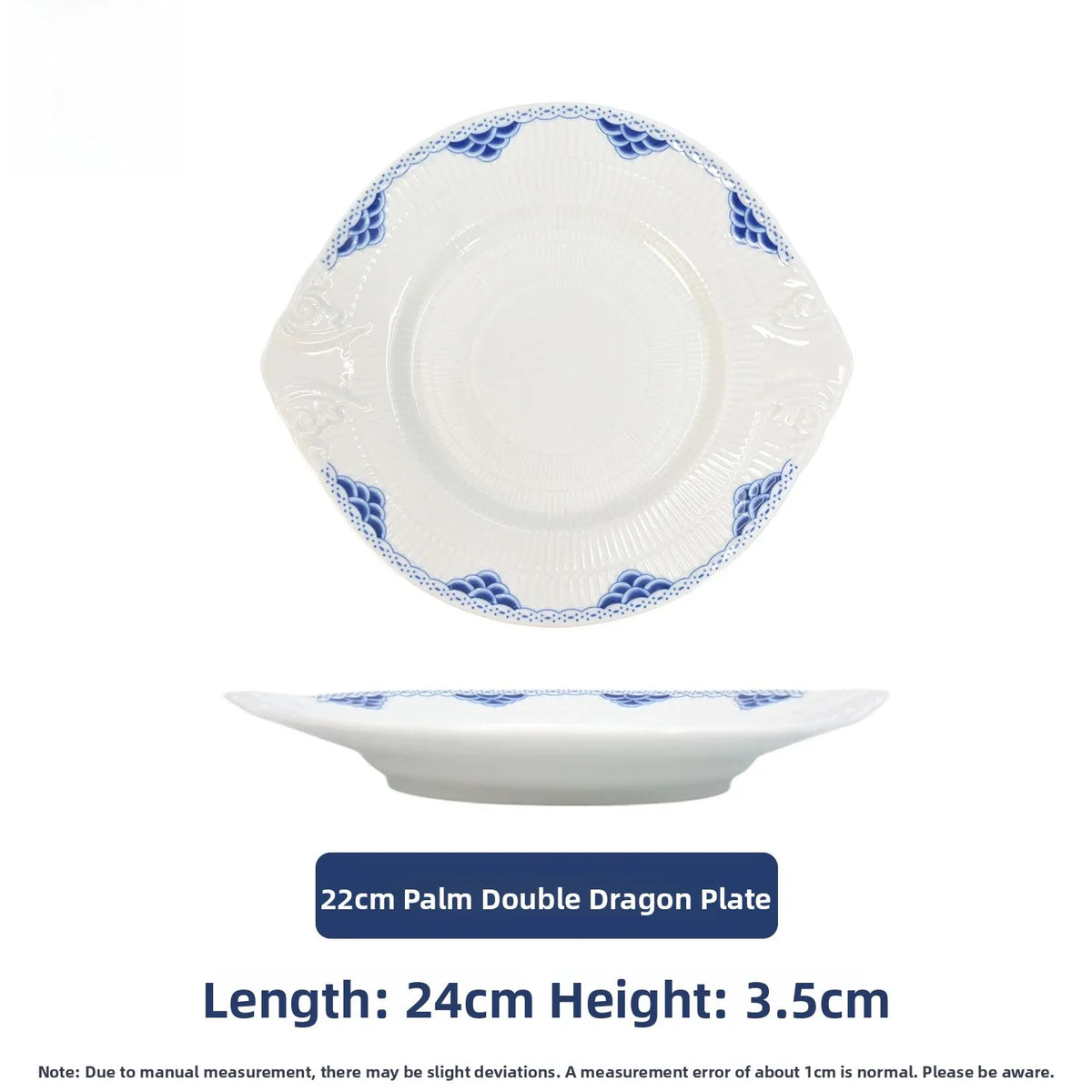 Juego de vajilla de porcelana blanca de Jingdezhen con diseño de hierba Tang azul y blanca, plato llano para uso doméstico, t...