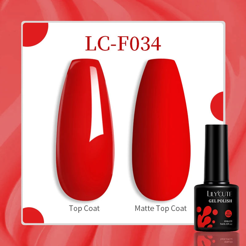 LILYCUTE-esmalte en Gel para uñas, barniz semipermanente para manicura, con LED UV, 129 colores, 7ML