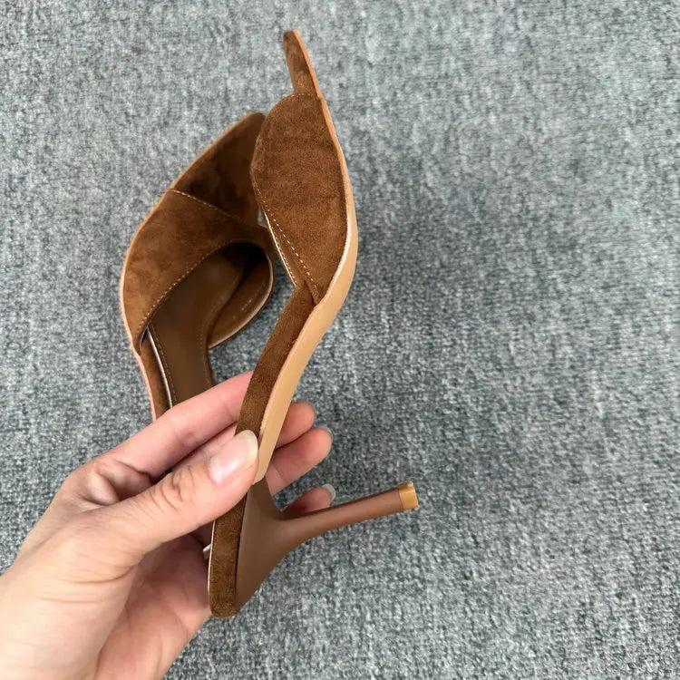 Nuevas sandalias sexys de tacón alto y fino para mujer, estilo callejero, para fiesta, sandalias de stripper, de verano, con punta abierta, fáciles de poner.