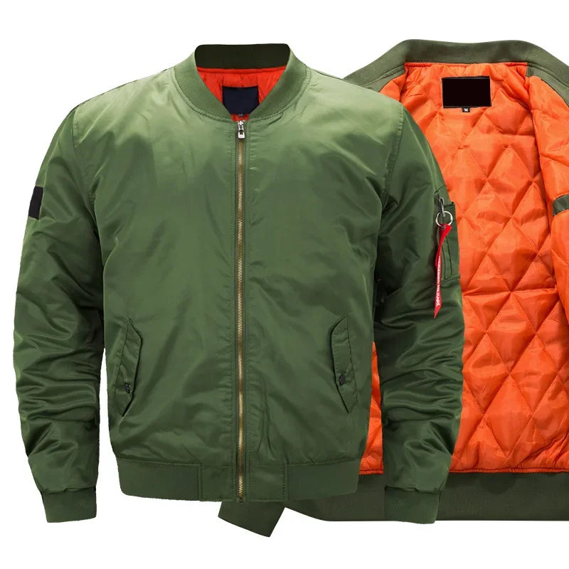 MA-1 chaqueta Bomber de vuelo para hombre, chaquetas informales gruesas y finas con cremallera, abrigo de invierno impermeable para piloto de béisbol, talla grande 8XL