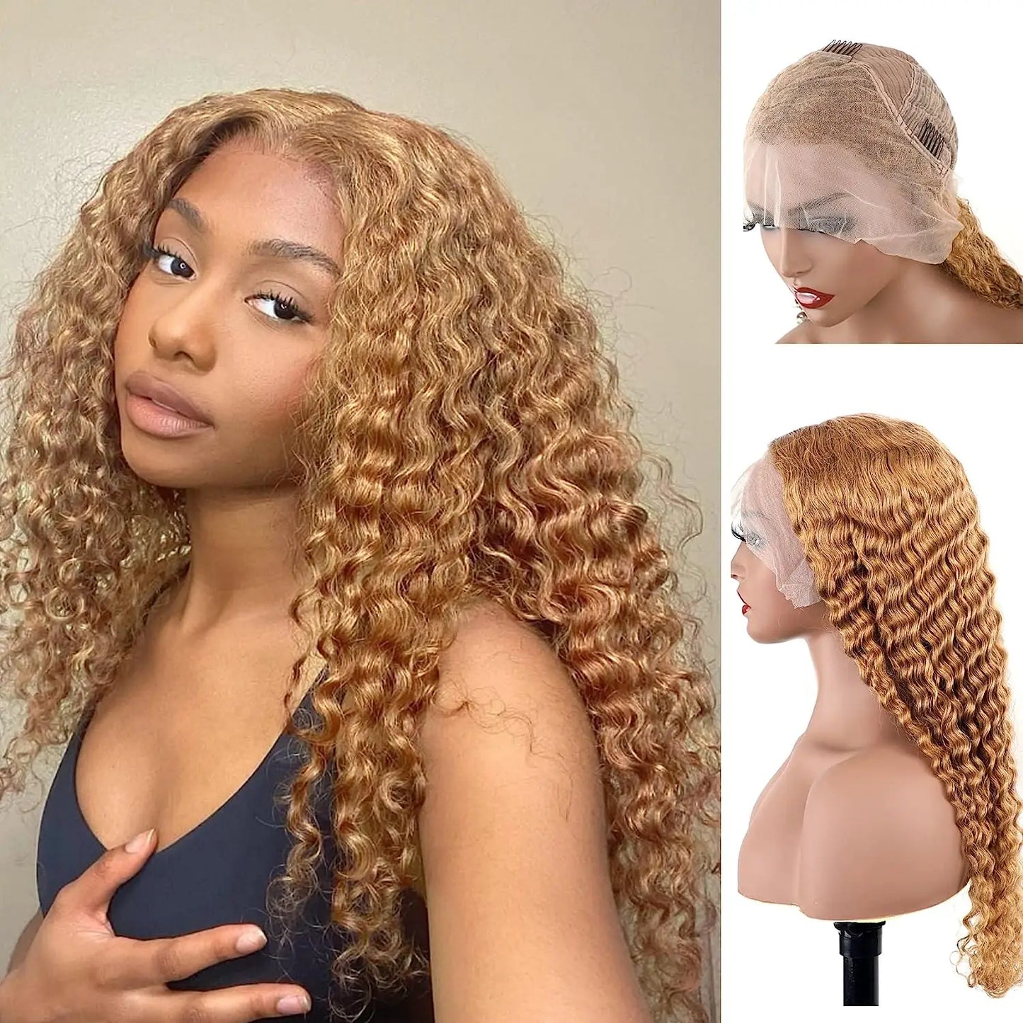 250 Density 30/40 inch 13x4 HD Lace Frontal Wigs for Women Straight 13x6 HD Lace Front Hair 27# Honey Blonde Colored Glueless