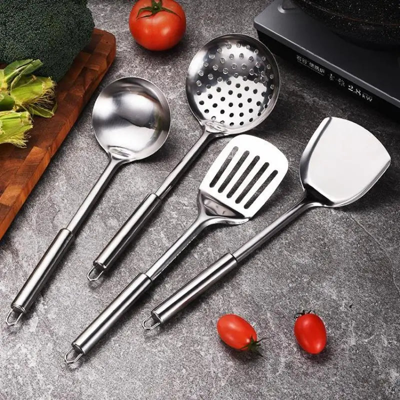 Utensilios de cocina, utensilios de cocina, pala de acero inoxidable, cuchara para sopa, utensilios giratorios, vajilla, herramienta de cocina, utensilios de cocina