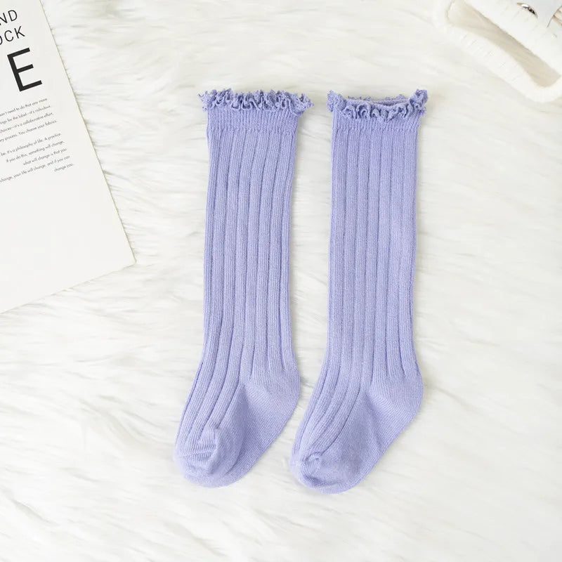 Calcetines Largos con Encaje para Niñas