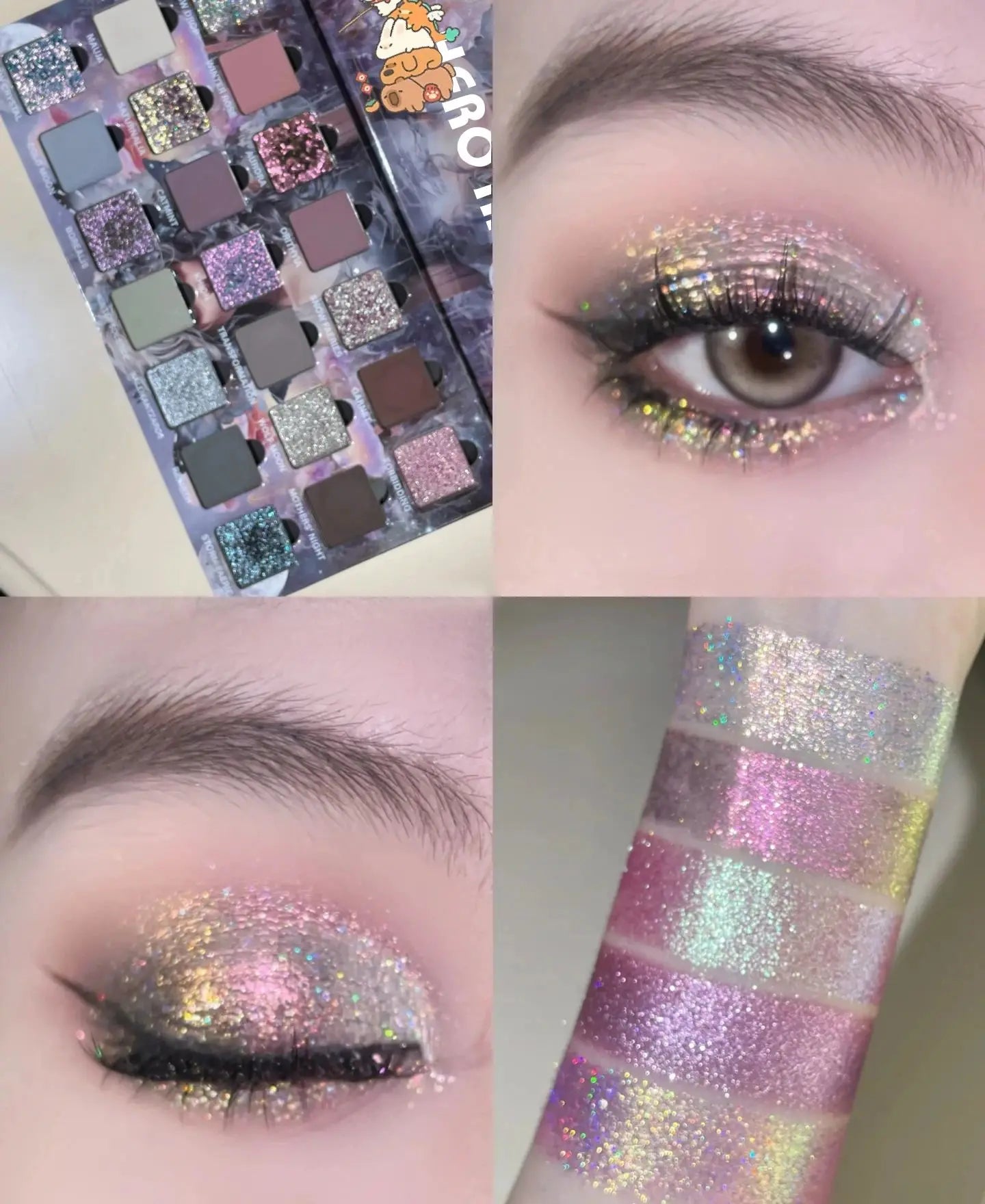 Paleta de sombra de ojos camaleón de 21 colores, luna fría, pigmentos brillantes mate multifuncionales, maquillaje de larga duración