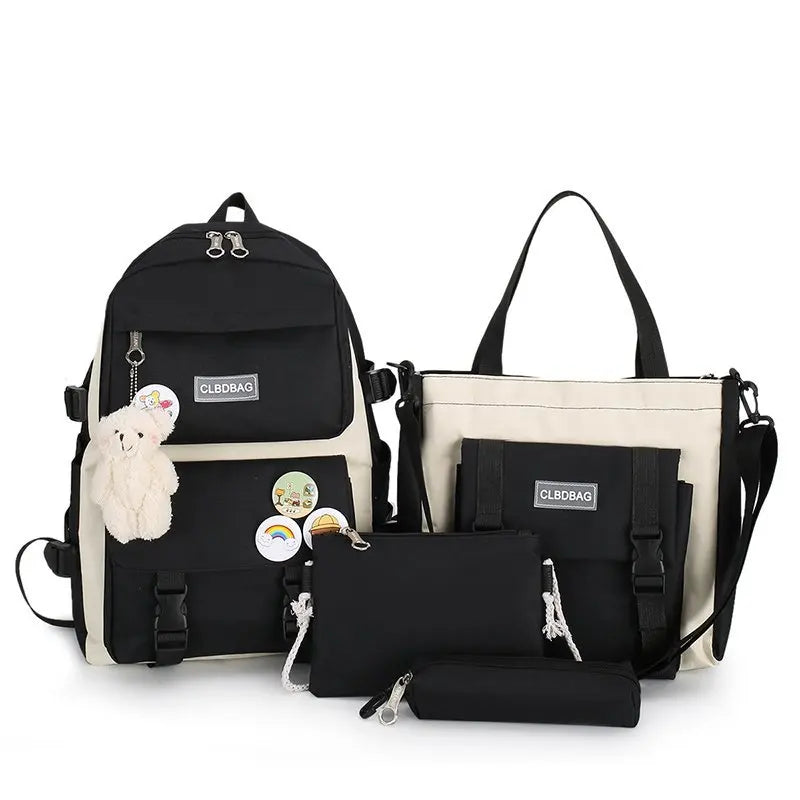 Mochila escolar Kawaii para niños y niñas, conjunto de 4 piezas, mochilas escolares para adolescentes y niñas