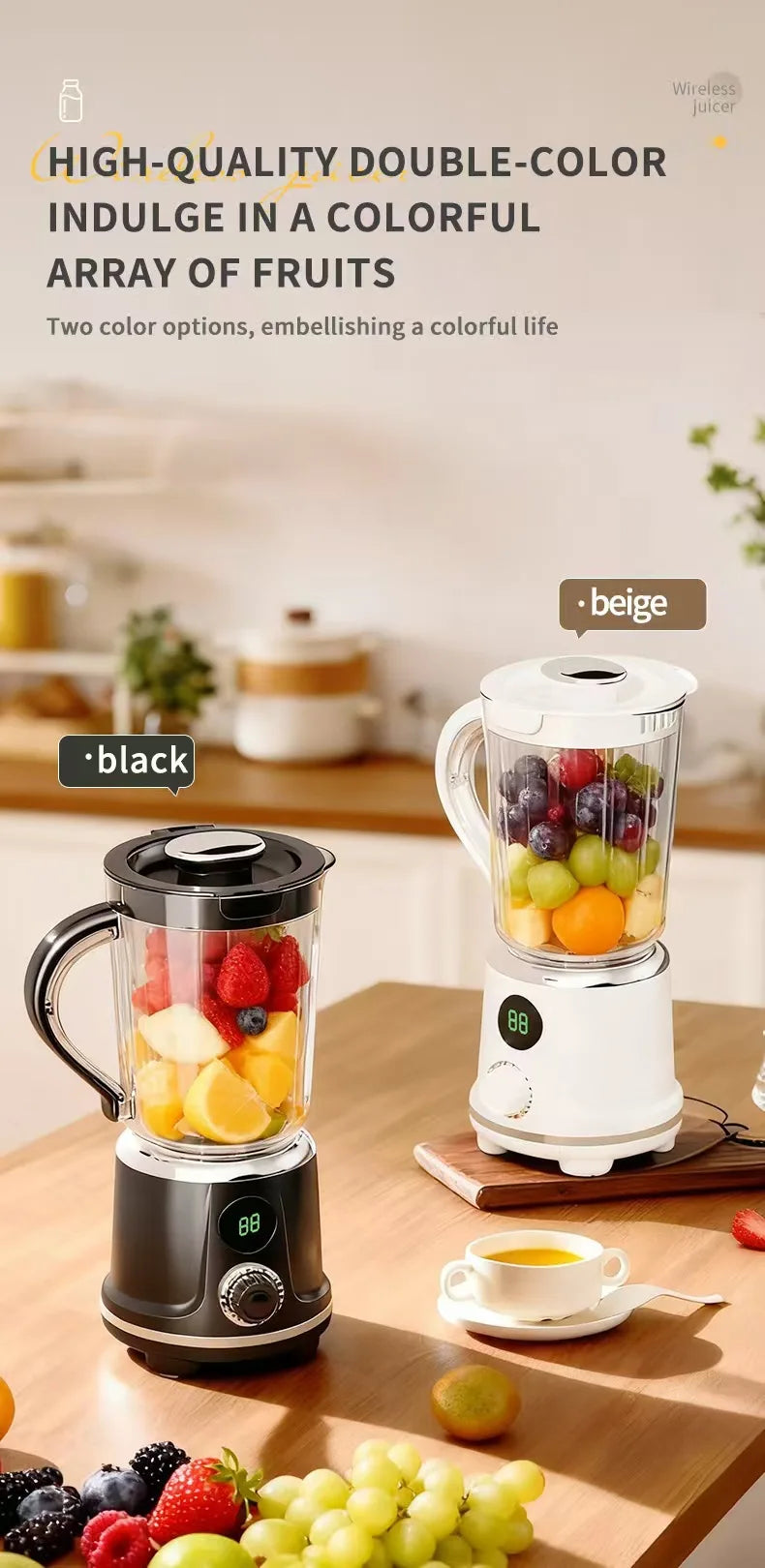 Licuadora Eléctrica Inalámbrica Portátil, 12 Cuchillas, 3000mAh, Exprimidor de Frutas, Uso Doméstico, Trituradora de Hielo, Mezcladora de Alimentos Auxiliar para Naranjas
