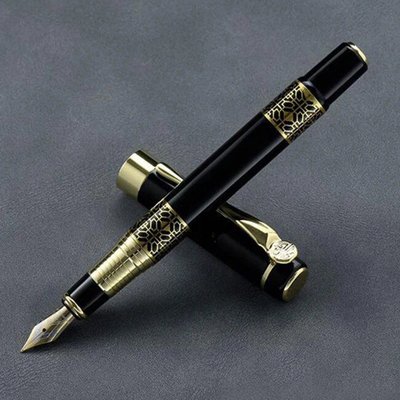 Pluma estilográfica de grano de madera de Metal, suministros escolares, bolígrafos para estudiantes, suministros de papelería, pluma estilográfica de alta calidad