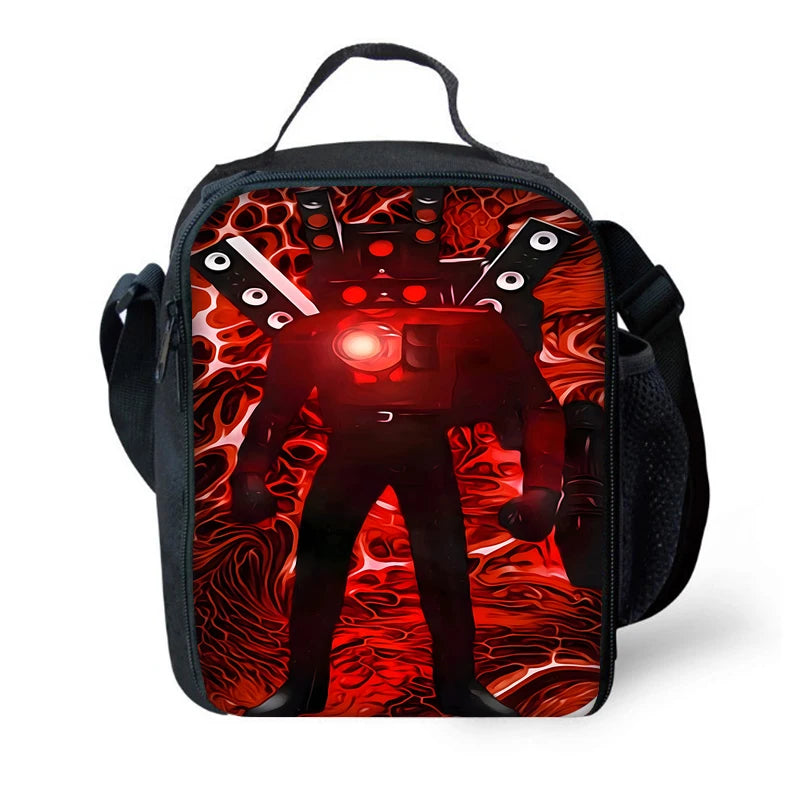 Mochila de baño Skibidi escolar para niños con bolsas para el almuerzo, bolsas para lápices, mochilas escolares para niños y niñas, el mejor regalo