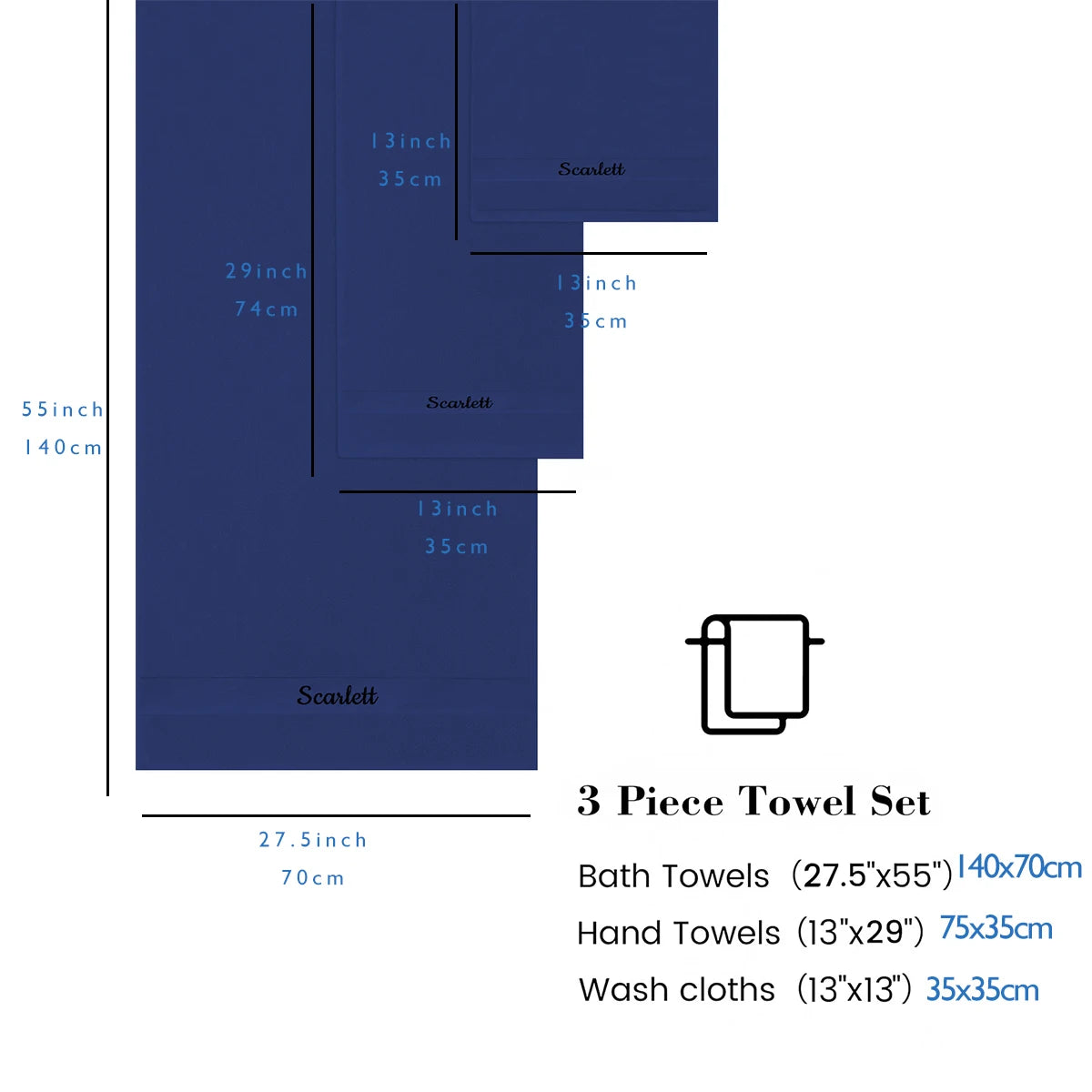 Toalla de mano bordada con patrón personalizado, Toalla de baño con nombre personalizado, juego de toallas personalizadas, súper absorbente, 100% puro, 1 ud.