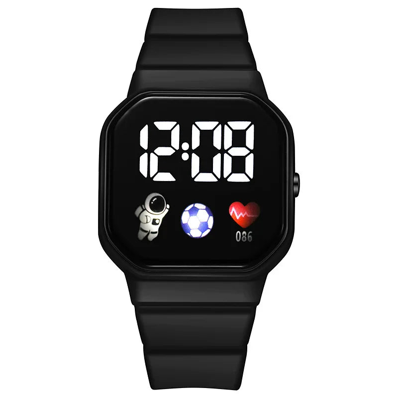 Reloj Deportivo para Niños, Relojes Digitales LED, Correa de Silicona de Fútbol, Reloj de Pulsera Electrónico Impermeable para Niños y Niñas, Regalos
