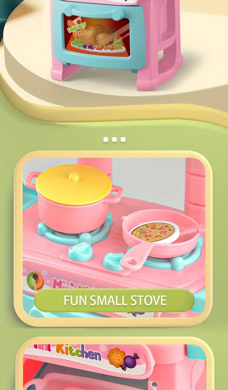 Mini juego de mostrador de cocina DIY, vajilla de comida de cocina simulada, juego de rol para casa, juego de simulación, juguete para regalo para chico y niño
