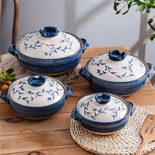 Cazuela de cerámica de estilo japonés, olla pequeña negra, cacerola de arcilla, utensilios de cocina para el hogar, suministros de cocina, olla para sopa, 1 Uds.