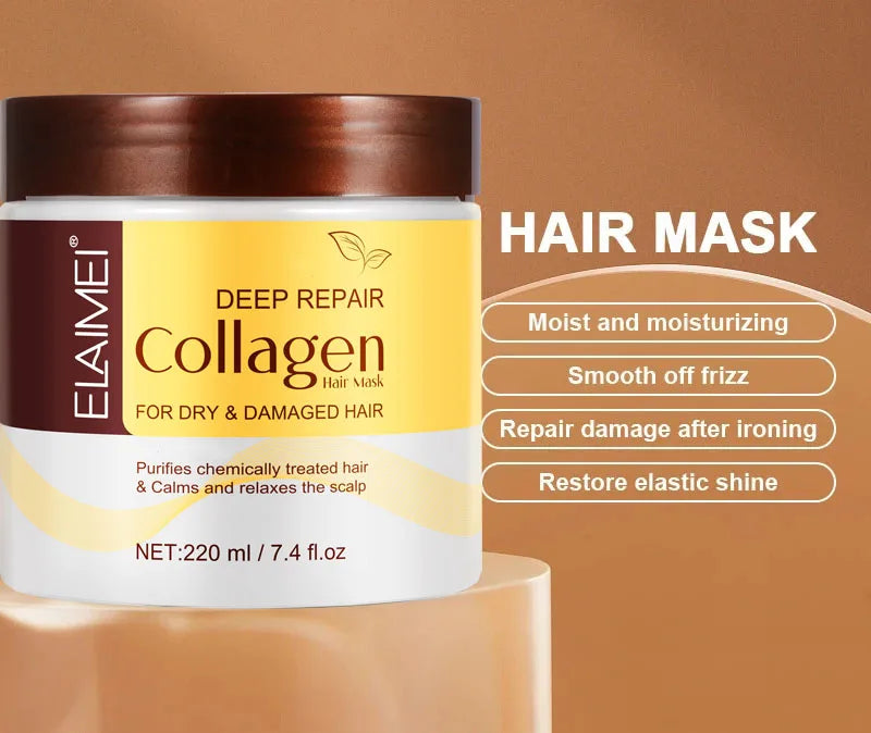Mascarilla para el cabello de 50ml, aceite potente y 220ml, previene la sequedad, repara el daño, Frizz, enredos, 5 segundos, cuidado suave y suave